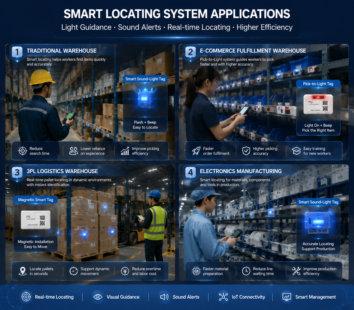 smart-locating-system-industry-applications Smart locating solution applications in warehouse, logistics and manufacturing industries